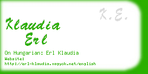 klaudia erl business card